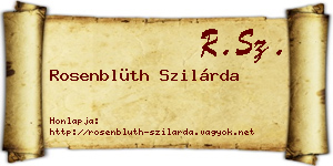 Rosenblüth Szilárda névjegykártya